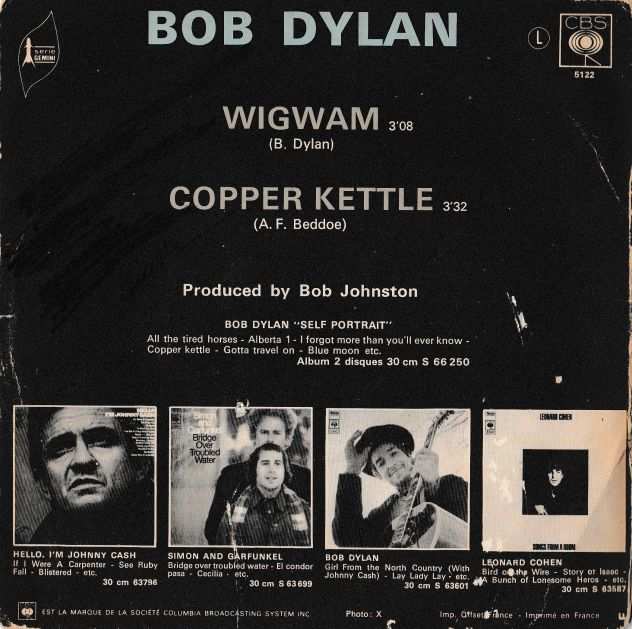 BOB DYLAN - Wigwam -  7  45 giri 1970 CBS