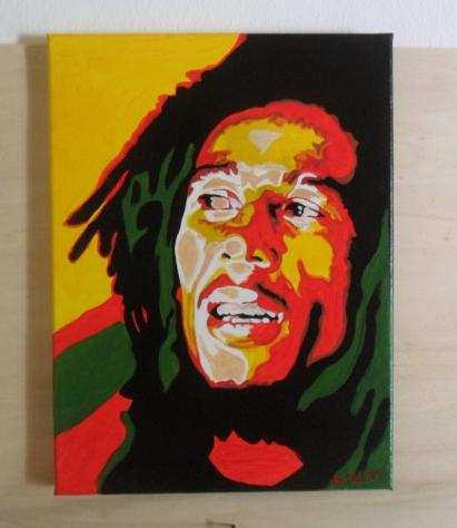 Bob Marley - Bob Marley - Acrylic on Canvas - Painting by Daniela Politi - Opera drsquoarte  Dipinto - 20232023