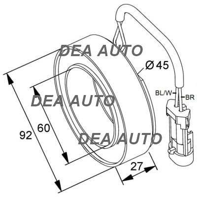 Bobina elettromagnete compressore aria opel 13124754