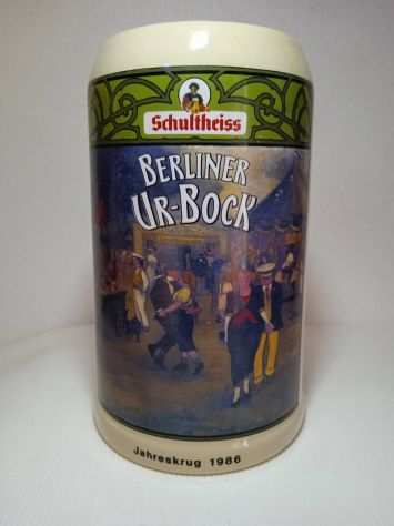 Boccale Birra vintage 1986 Germania Schultheiss Berliner Ur Bock Jahreskrug