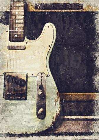 Boriani - 4X giclegravee, Telecaster, stratocaster and 335, oil limited edition, High Quality Giclee Art