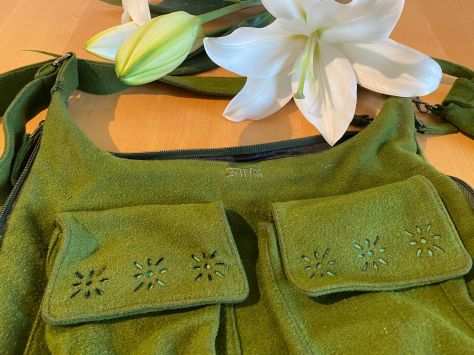 BORSA a tracolla STR ACCESSORIES color verde in stoffa