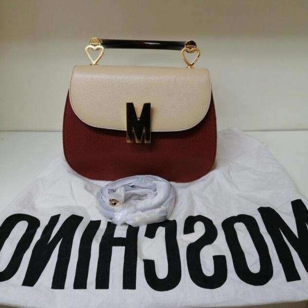 Borsa donna moschino bordeaux e beige