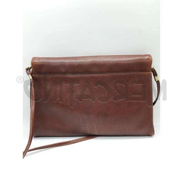 Borsa donna pelle marrone chiusura dorata