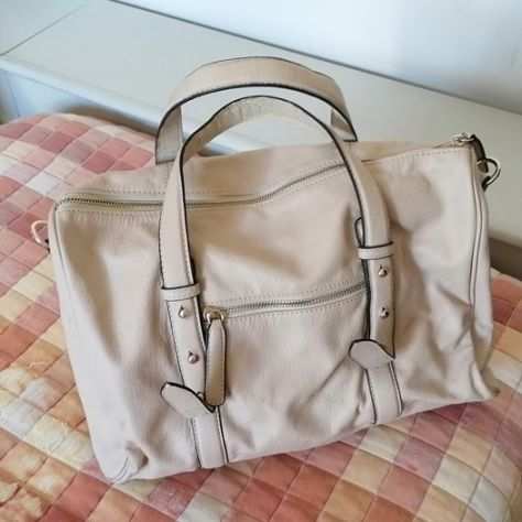 Borsa in pelle color crema