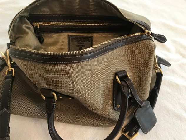 Borsa originale Prada vintage pelle e tessutoMilano