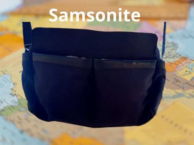 Borsa SAMSONITE tracolla in tessuto impermeabile resistente blu