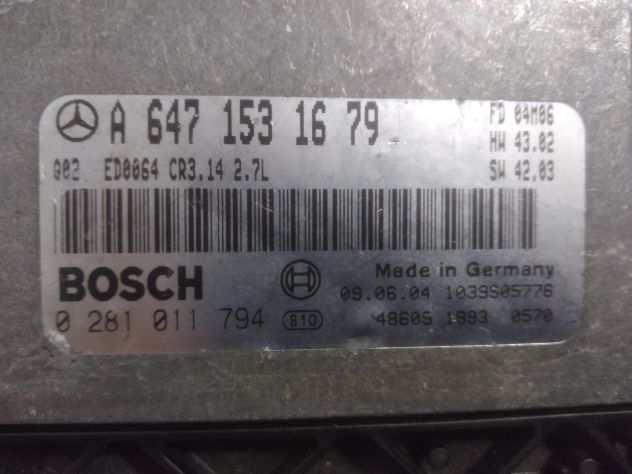 Bosch Centralina Motore EDC16C2 0281011794 Mercedes A6471531679 Mercedes E270 2
