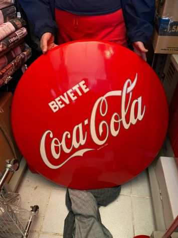 BOTTONE SCUDO COCA COLA VINTAGE GIGANTE