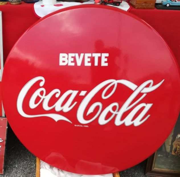 BOTTONE SCUDO COCA COLA VINTAGE GIGANTE