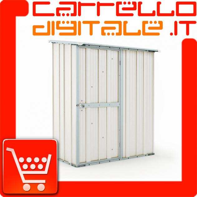 Box in Acciaio Zincato Casetta da Giardino in Lamiera 1.55 x 1.00 m x h1.92 m - 50 KG ndash 1,55 metri quadri ndash BIANCO