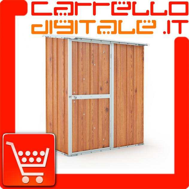 Box in Acciaio Zincato Casetta da Giardino in Lamiera 1.55 x 1.00 m x h1.92 m - 50 KG ndash 1,55 metri quadri ndash LEGNO