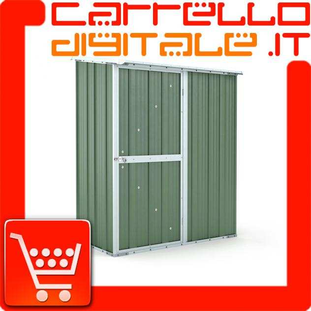 Box in Acciaio Zincato Casetta da Giardino in Lamiera 1.55 x 1.00 m x h1.92 m - 50 KG ndash 1,55 metri quadri ndash VERDE