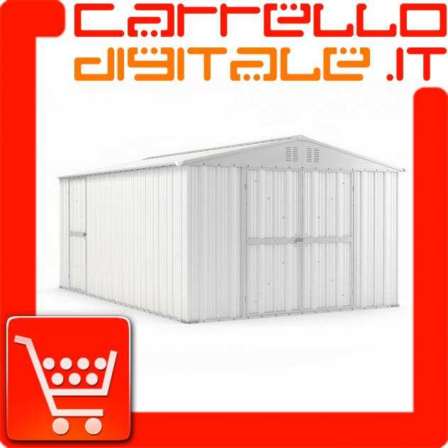Box in Acciaio Zincato Casetta da Giardino in Lamiera 3.27 x 4.59 m x h2.17 m - 201 KG ndash 15,01 metri quadri ndash BIANCO