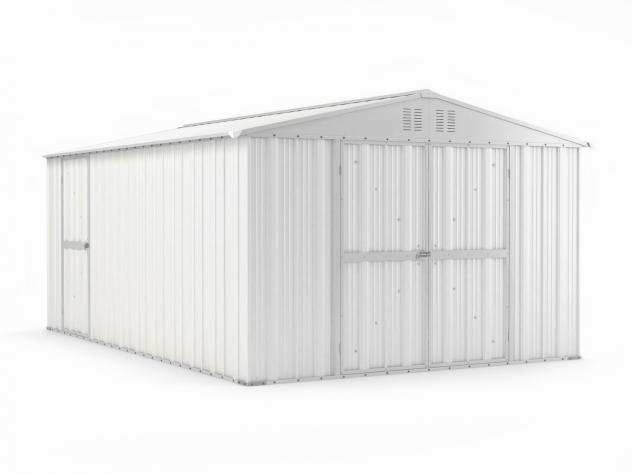 Box in Acciaio Zincato Casetta da Giardino in Lamiera 3.27 x 4.59 m x h2.17 m - 201 KG ndash 15,01 metri quadri ndash BIANCO