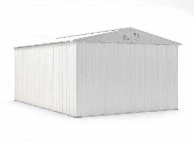 Box in Acciaio Zincato Casetta da Giardino in Lamiera 3.27 x 4.59 m x h2.17 m - 201 KG ndash 15,01 metri quadri ndash BIANCO