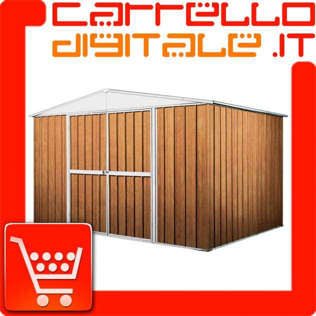 Box in Acciaio Zincato Casetta da Giardino in Lamiera 3.60 x 1.75 m x h2.12 m - 110 KG ndash 6.30 metri quadri - LEGNO