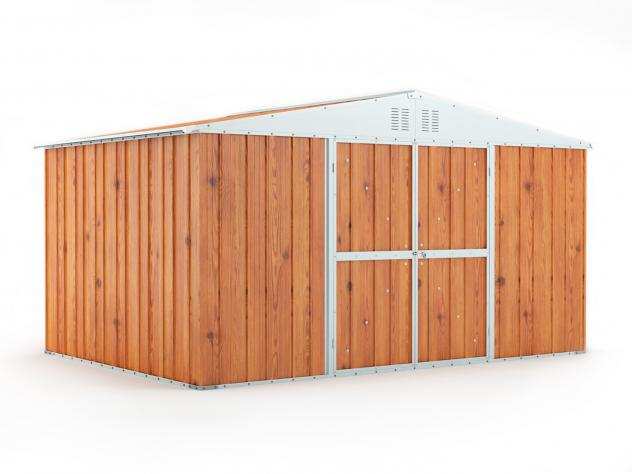 Box in Acciaio Zincato Casetta da Giardino in Lamiera 4.03 x 2.69 m x h2.15 m - 149 KG ndash 10.84 metri quadri - LEGNO