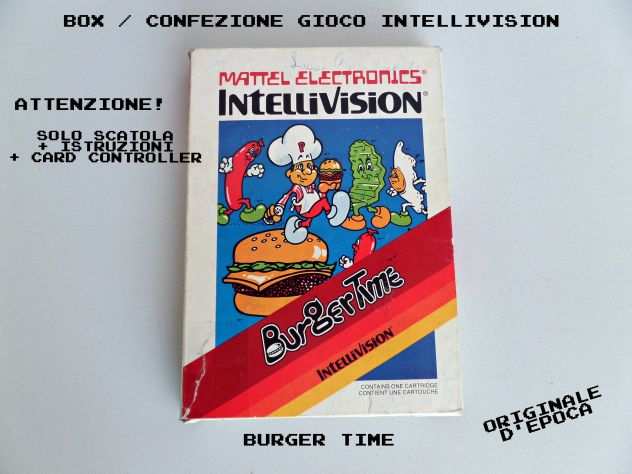 BOX originale gioco quotBURGER TIMEquot Intellivision (bianco)