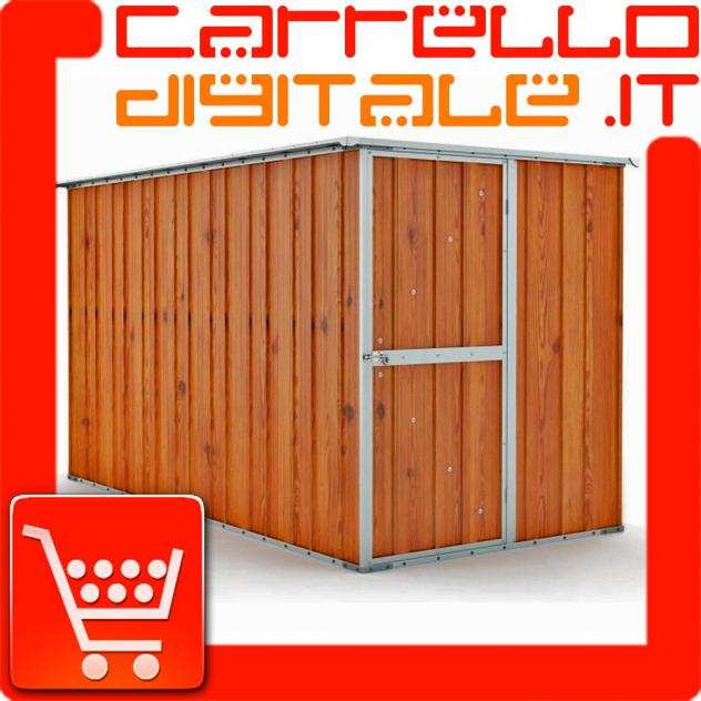 Box prefabbricato, casetta da giardino in lamiera zincata. Capanno deposito attrezzi in Acciaio Zincato 1.75 x 3.07 m x h1.82 m - 95 KG - 5,4 metri qu