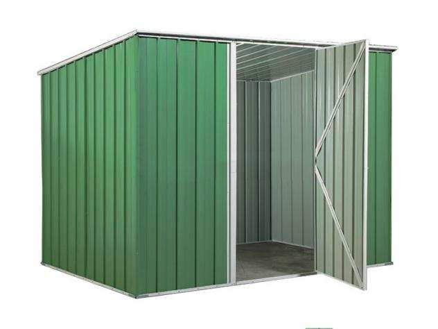 Box prefabbricato, casetta da giardino in lamiera zincata. Capanno deposito attrezzi in Acciaio Zincato 2.60 x 1.85 m x h1.92 m - Peso 85 KG ndash 4,81 me