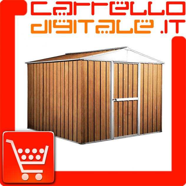 Box prefabbricato, casetta da giardino in lamiera zincata. Capanno deposito attrezzi in Acciaio Zincato 2.76 x 2.60 m x h2.12 m - Peso 110 KG ndash 7,2 me