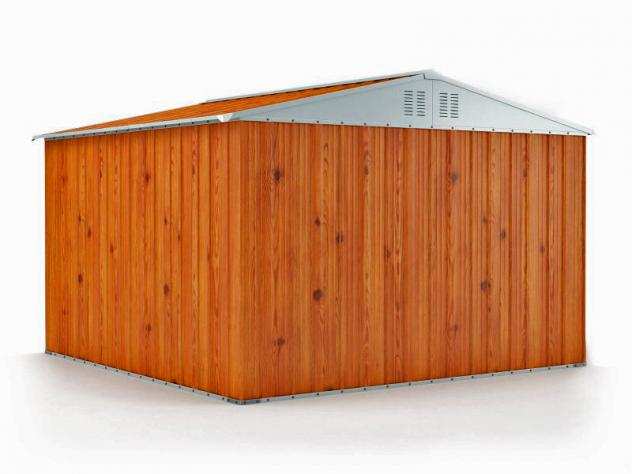 Box prefabbricato, casetta da giardino in lamiera zincata. Capanno deposito attrezzi in Acciaio Zincato 3.27 x 3.07 m x h2.15 m - 145 KG ndash 10,04 metri