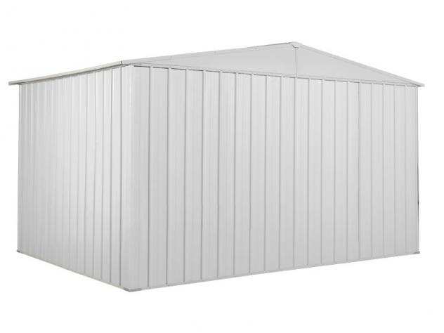 Box prefabbricato, casetta da giardino in lamiera zincata. Capanno deposito attrezzi in Acciaio Zincato 3.60 x 2.60 m x h2.12 m - Peso 130 KG - 9,36 M