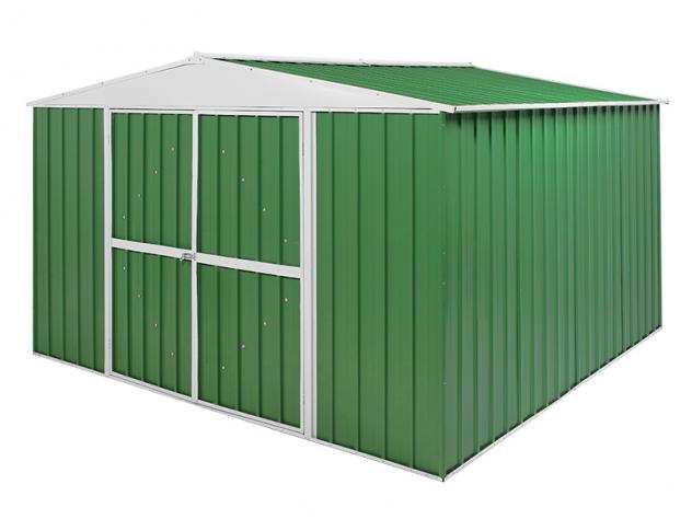 Box prefabbricato, casetta da giardino in lamiera zincata. Capanno deposito attrezzi in Acciaio Zincato 3.60 x 3.45 m x h2.12 m - Peso 150 KG ndash 12,42