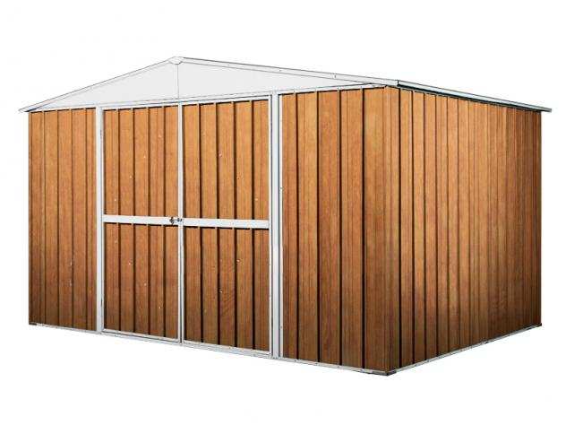 Box prefabbricato, casetta da giardino in lamiera zincata. Capanno deposito attrezzi in Acciaio Zincato 3.60 x 3.45 m x h2.12 m - Peso 150 KG ndash 12,42