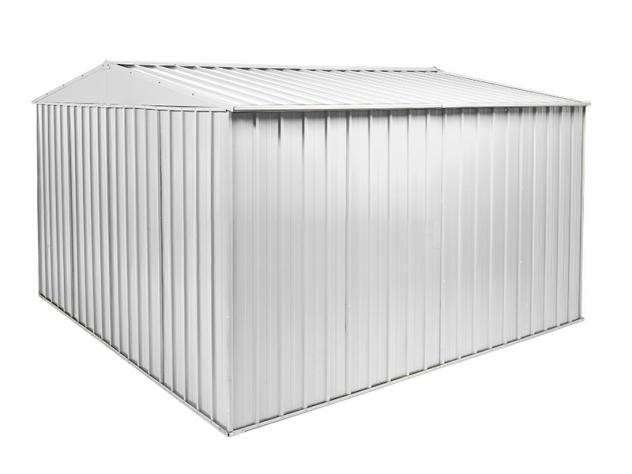 Box prefabbricato, casetta da giardino in lamiera zincata. Capanno deposito attrezzi in Acciaio Zincato 3.60 x 3.45 m x h2.12 m - Peso 150 KG ndash 12,42