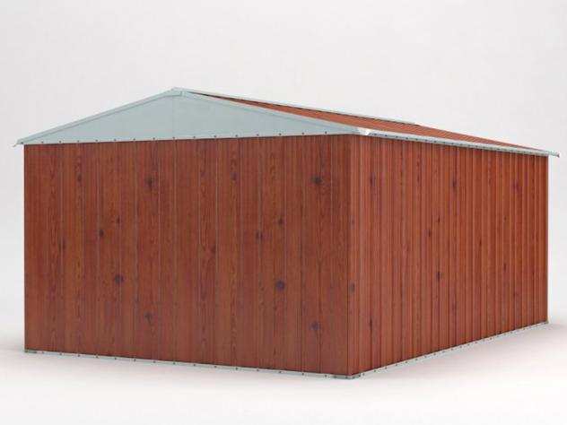 Box prefabbricato, casetta da giardino in lamiera zincata. Capanno deposito attrezzi in Acciaio Zincato 3.60 x 4.30 m x h2.10 m - 185 KG - 15,48 metri