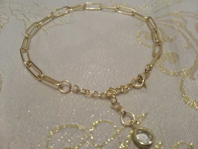 Bracciale a catena di maglie placcato oro 14K