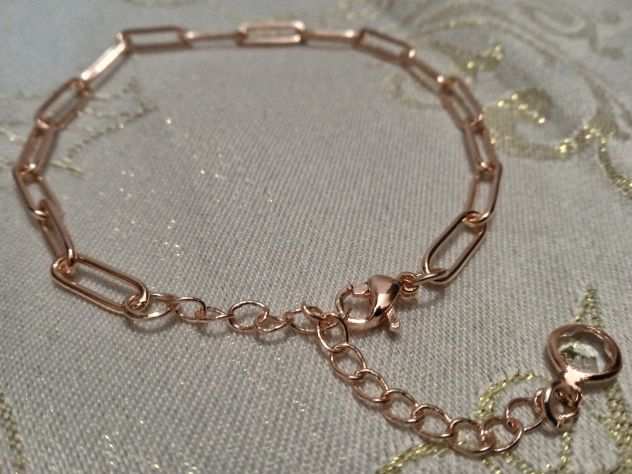 Bracciale a catena di maglie placcato oro rosa 14K