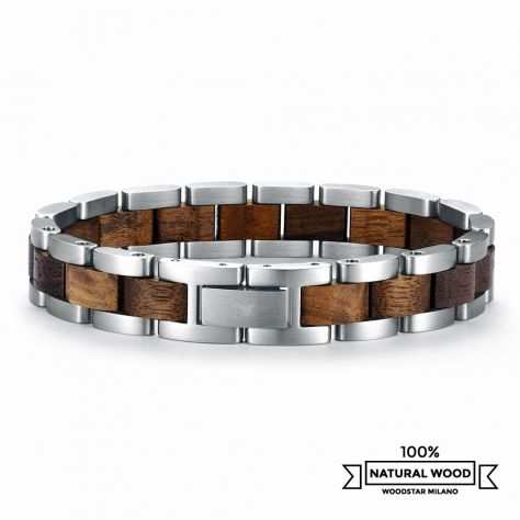 Bracciale da Uomo in Legno e Acciaio  B18-003  WOODSTAR