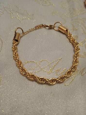 Bracciale placcato oro 18K PVD catena di corda