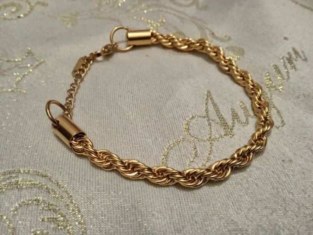 Bracciale placcato oro 18K PVD catena di corda