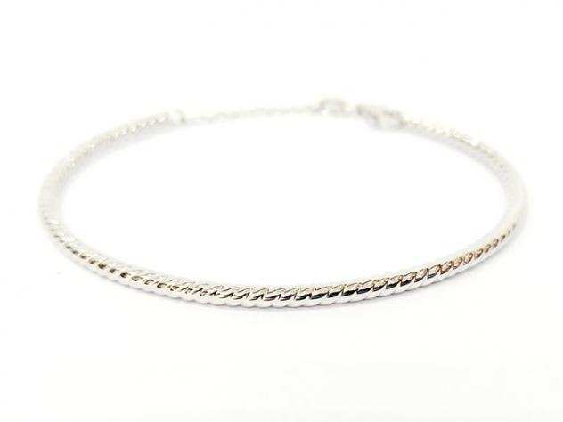 Bracciale rigido con catenella Oro Bianco 18 kt - 18 carati Oro bianco - Bracciale