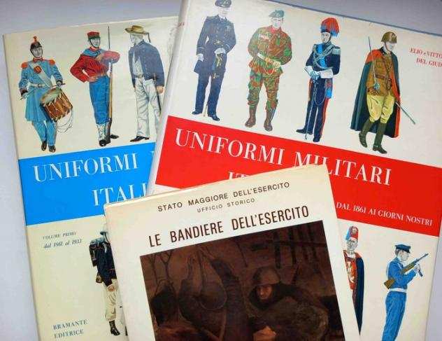 Bramante Editrice, Elio e Vittorio Del Giudice - Esercito Italiano - Libro Uniformi Militari Italiane dal 1861 ai giorni nostri 2 Volumi  Le Bandier