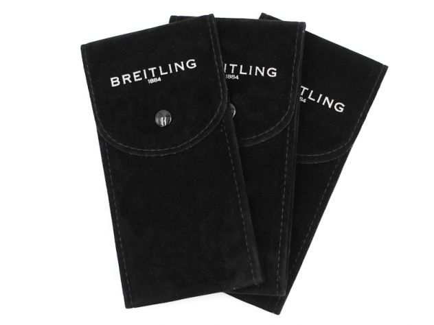 Breitling 3 Pochette Service Porta Orologi Tessuto Floccato Nero Promozione