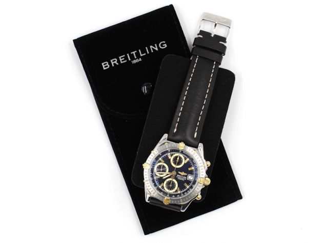 Breitling 3 Pochette Service Porta Orologi Tessuto Floccato Nero Promozione