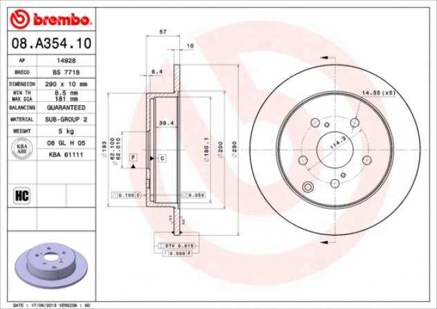 Brembo Disco Freno 08A35410