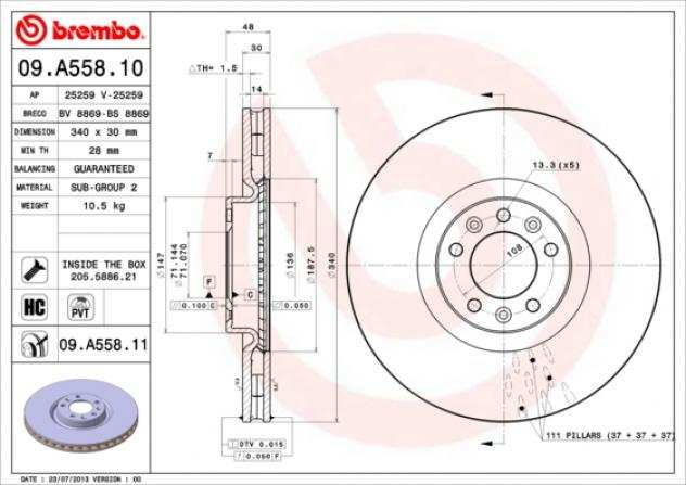 Brembo Disco Freno 09A55811