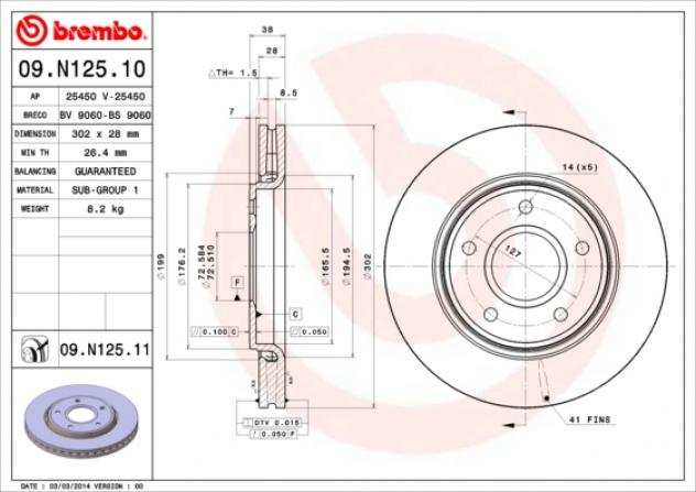 Brembo Disco Freno 09N12511