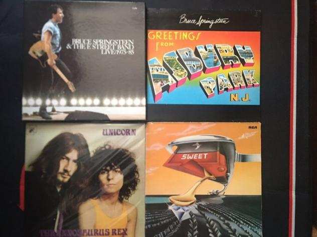 Bruce Springsteen, T. Rex, The Sweet - Lot of 9 Lps Bruce Springsteen Box 5Lps,  1 Lp Live Greeting from Asbury Park N.Y., 2 x Lps T. - Titoli var