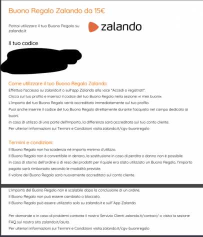 Buono sconto Zalando da 15e