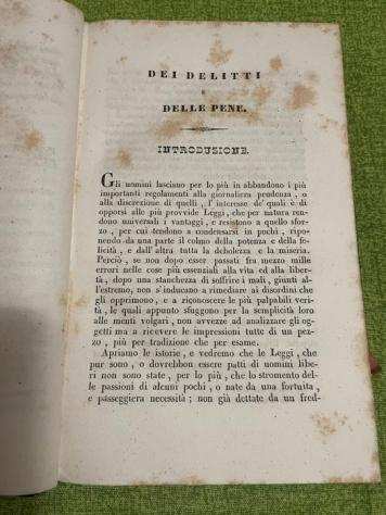 C. Beccaria - T. Nani - Dei delitti e delle pene  Principii di Giurisprudenza Criminale - 1826