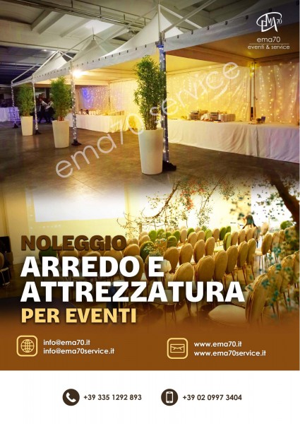 NOLEGGIO ARREDI E ATTREZZATURE - PER EVENTI AZIENDALI - EVENTI PRIVATI - EVENTI PUBBLICI