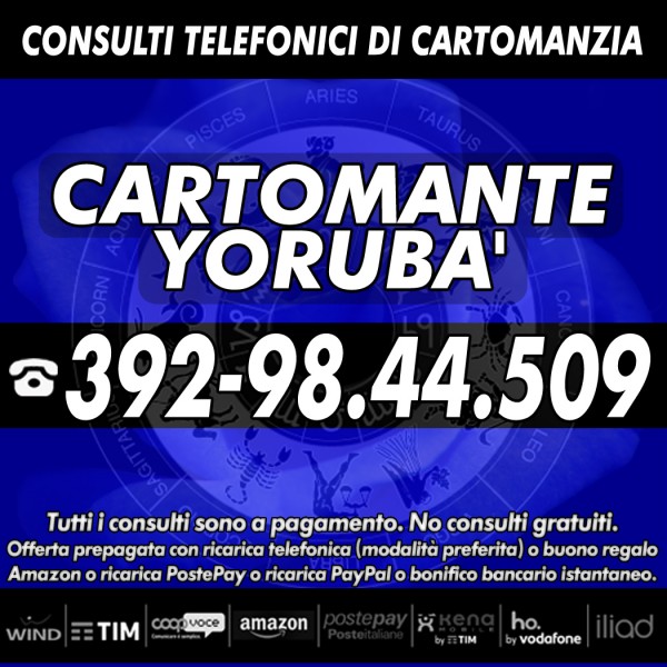 Chiamami ora per un consulto di cartomanzia professionale: Cartomante Yorubà