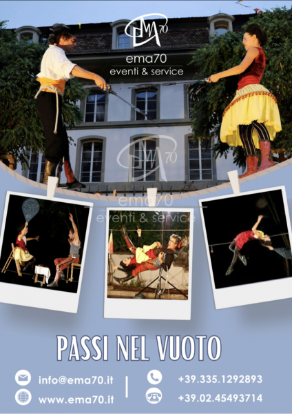 PASSI NEL VUOTO- SFILATA SUI TRAMPOLI – COREOGRAFIE E DANZE - EMA 70 EVENTI - COSTUMI SCENICI UNICI IN ITALIA – EVENTI DI PIAZZA – EVENTI AZIENDALI – EVENTI PRIVATI – EVENTI PUBBLICI